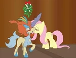 Fluttershy kissing Keldeo
