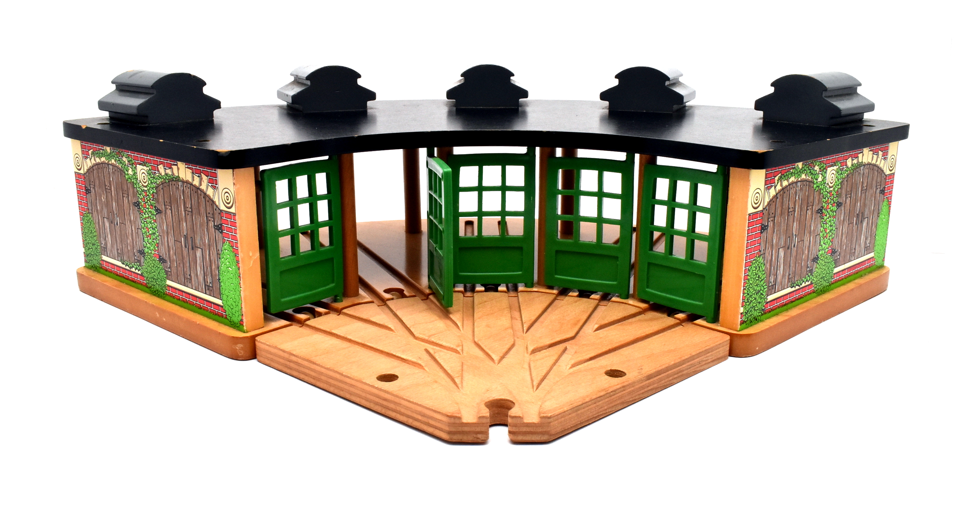 roundhouse wooden train set