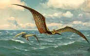 Pteranodon flying ocean