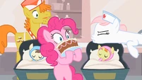 Nurse Redheart silencing Pinkie Pie S2E13