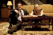 Emily Kinney with a fat guy