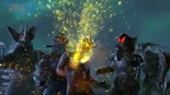 There are golden particles flew out from Zero Darkness(Belial)