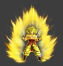 The promotional custom character as a Super Saiyan in Ultimate Tenkaichi