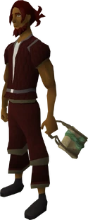 Green satchel equipped
