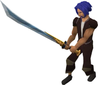Ornate katana equipped