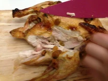 Carved honeyed chicken