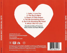 Bso Glee The Music, Love Songs--Trasera