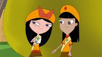 Ginger telling Isabella that shw was lost in Phineas-land again