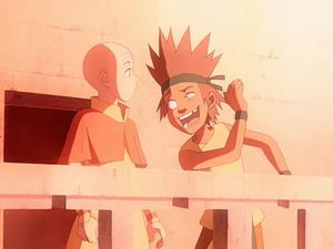 Aang and mischievous young Bumi