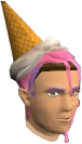 Ice cream cone hat chathead