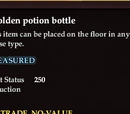 A golden potion bottle