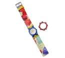 W003 Brick Print Fabric Watch
