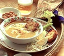 Chicken Soup with Potato Patties