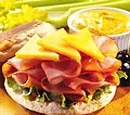 Fried Ham in Bread Slices