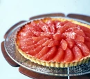 Bittersweet Chocolate Basil Tart with Honey Grapefruit Sauce