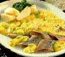 Cooked Herring with Lemon Sauce and Potato Ring