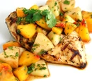 Lime Chicken with Honeydew Peach Salsa