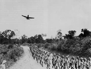 Chinese soldiers and air craft gathering for the assault on Ewaso Nyirobi.