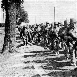 Polish soldier marches into Czechoslovakia on October 8, 1938.