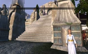 Minerva, feat trainer at the base of the temple of Mitra