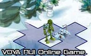 A screenshot from Voya Nui Online Game, showing Toa Inika Kongu fighting an Ice Gafna.