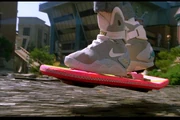 Marty, from the ankles down, riding a Hoverboard in 2015