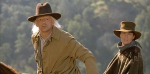 Doc and Marty in the Old West hear someone in trouble.