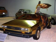 A gold plated De Lorean in Reno, Nevada