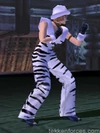 Anna's zebra skin outfit.