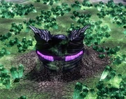 A growth accelerator in the middle of a tiberium field.