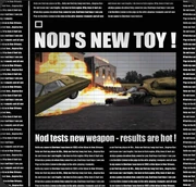 An archived newspaper article concerning Nod's new tank
