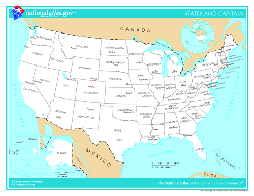 Us Map Of States And Capitals