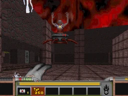 The Programmer engages mortal combat with the player in his keep, attacking with his piece of the Sigil.