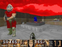 An Evil Marine prepares to attack the player in MAP31: Secret.