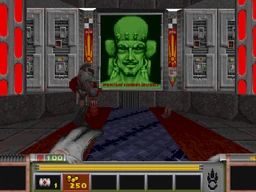 A computer image of the Programmer sneering at the player in the middle of an ambush.