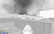 A view of Hell Revealed MAP14: City in the Clouds after obtaining an invulnerability.