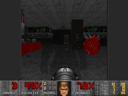 A spectre about to bite the player in Doom II MAP08: Tricks and Traps.