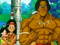 Bora, accompanied by his wife and newborn child, during the second of two cameo appearances in Dragon Ball Z.