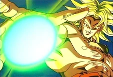 Super Saiyan Broly prepares the Eraser Cannon.