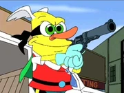 Wooldoor in his new role as Captain Hero's sidekick.