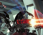 Droidekas con sus escudos activados a bordo de la Nave de batalla Clase-Lucrehulk Saak'ak.