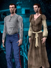 Un par de humanos, hombre (izquierda) y mujer (derecha).