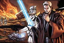 Anakin en misiones de batalla al comienzo de las Guerras Clon.