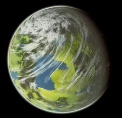 Vista espacial de Caamas antes de 19 ABY