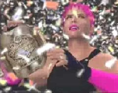 Celebrating with his custom pink Hardcore Belt.