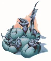 Drachen beim Schlüpfen