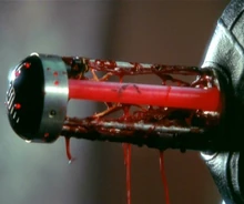 A spent and overheated cooling rod