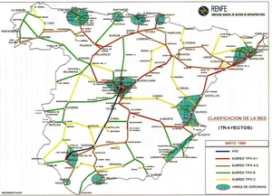 Mapa de RENFE en 1994