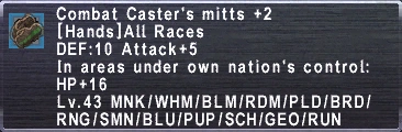 Combat Caster's Mitts +2