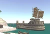 Ferry docked at the Sea Travel Agency